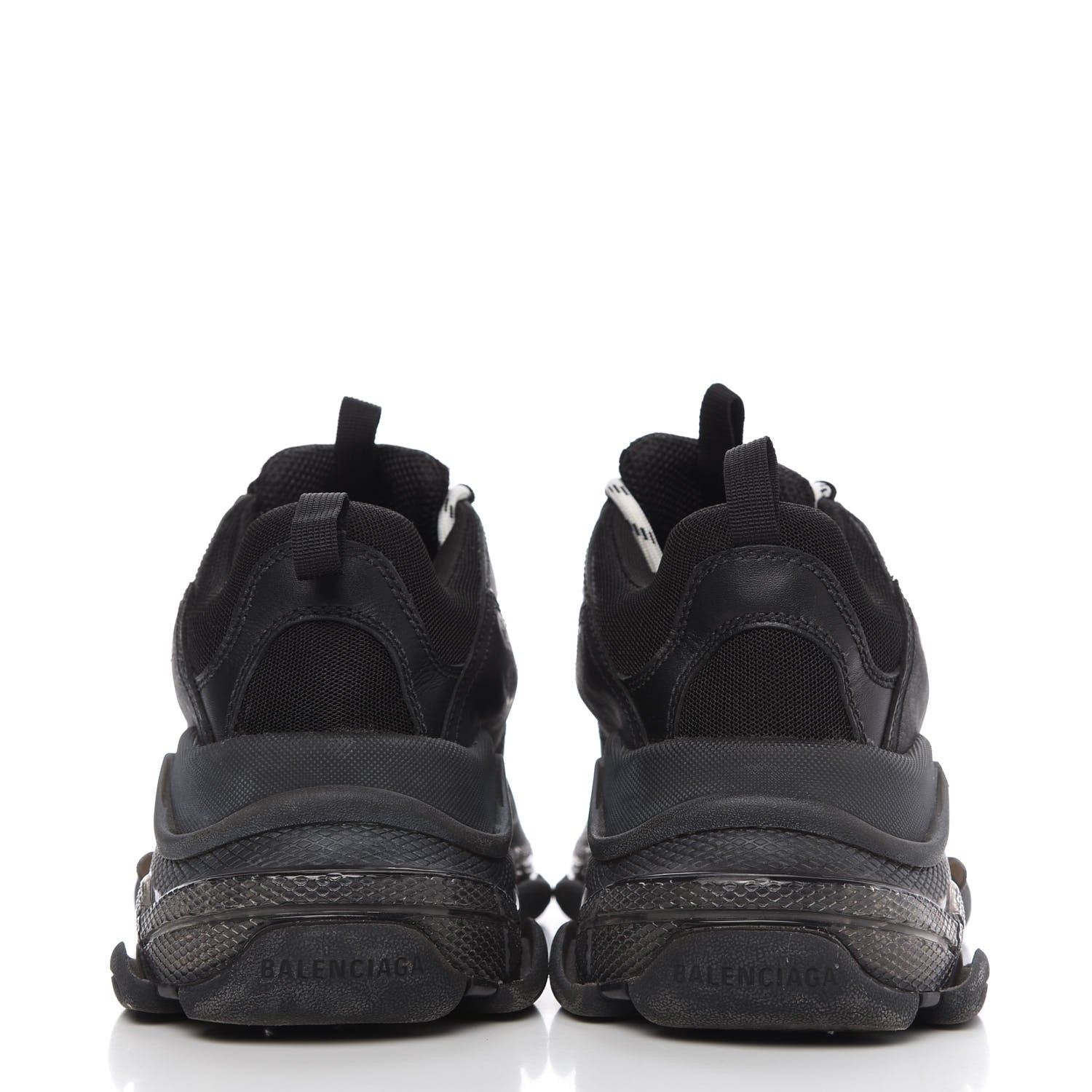 Balenciaga Fabric Mesh Clear Sole Mens Triple S Sneakers 40 Black 6 of 9