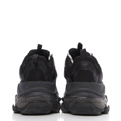 Balenciaga Fabric Mesh Clear Sole Mens Triple S Sneakers 40 Black 6 of 9