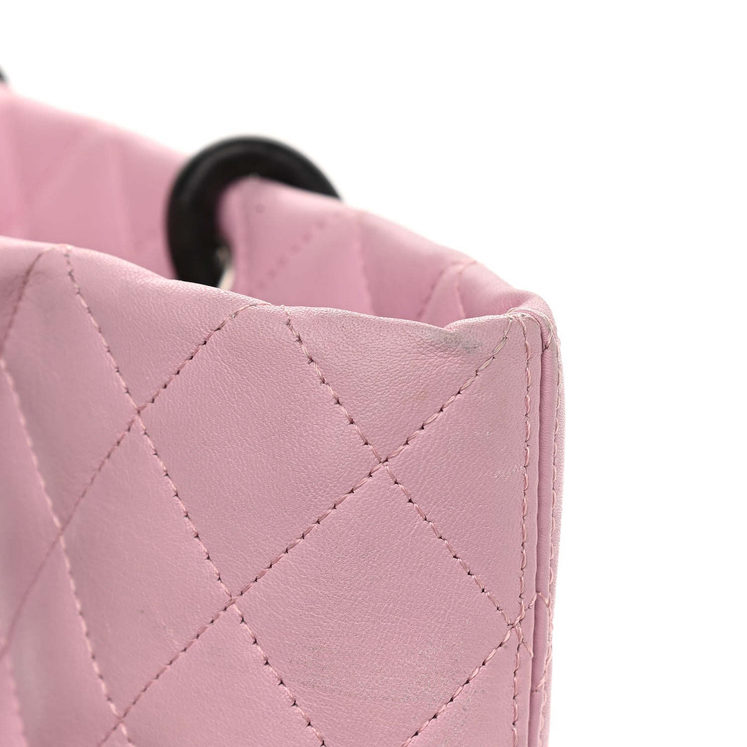 Chanel Calfskin Quilted Medium Cambon Tote Pink Black 17 of 17