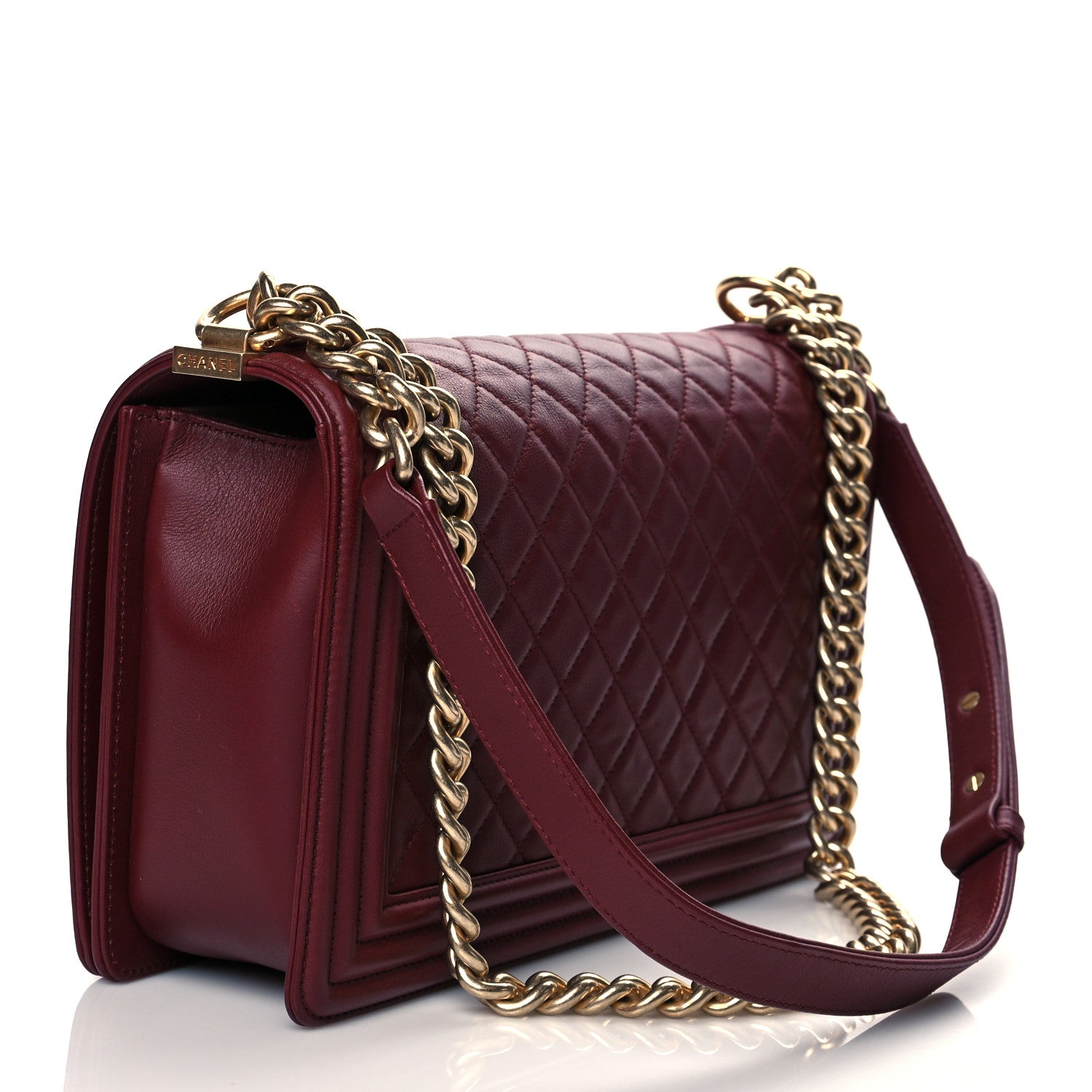 Chanel Calfskin Quilted New Medium Boy Flap Burgundy 2 of 10