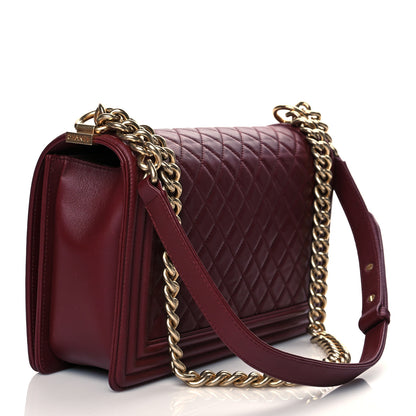 Chanel Calfskin Quilted New Medium Boy Flap Burgundy 2 of 9
