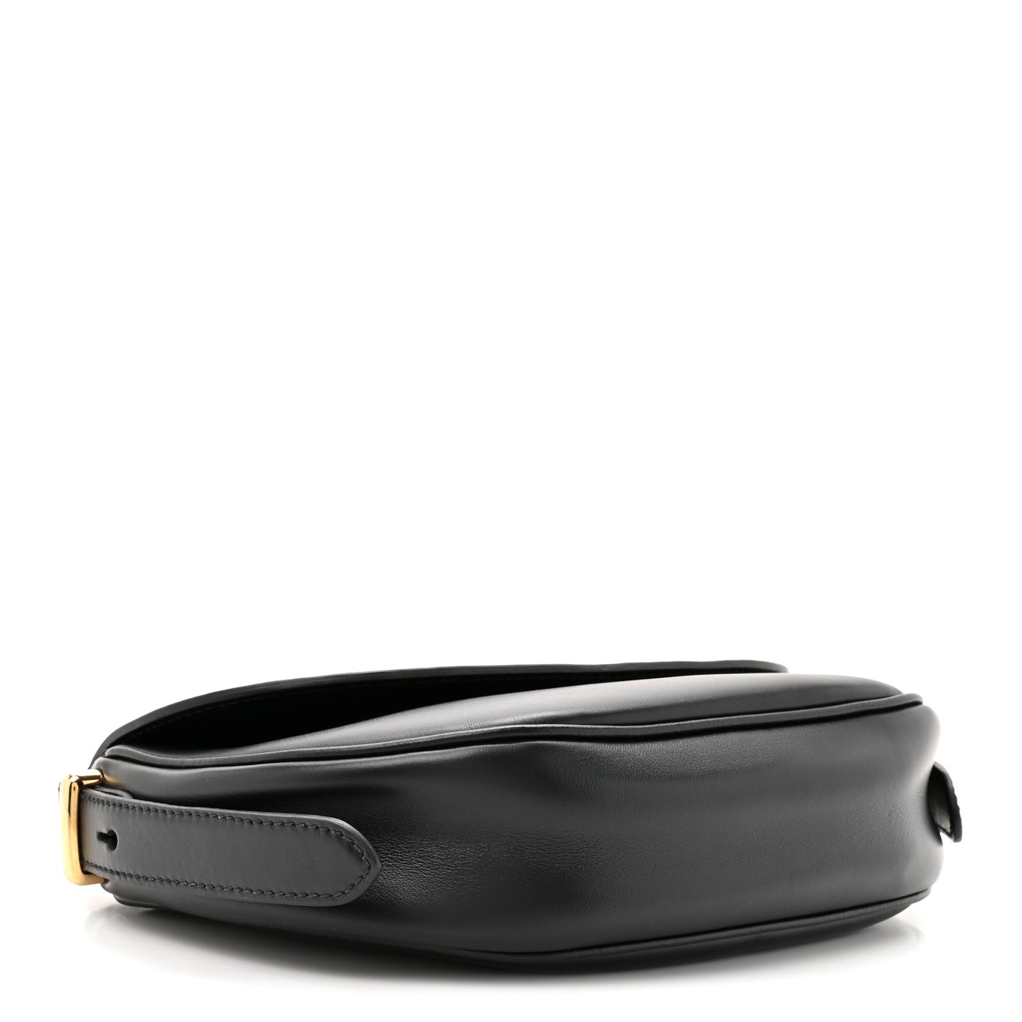 Soft Calfskin Triangle Arque Flap Shoulder Bag Black