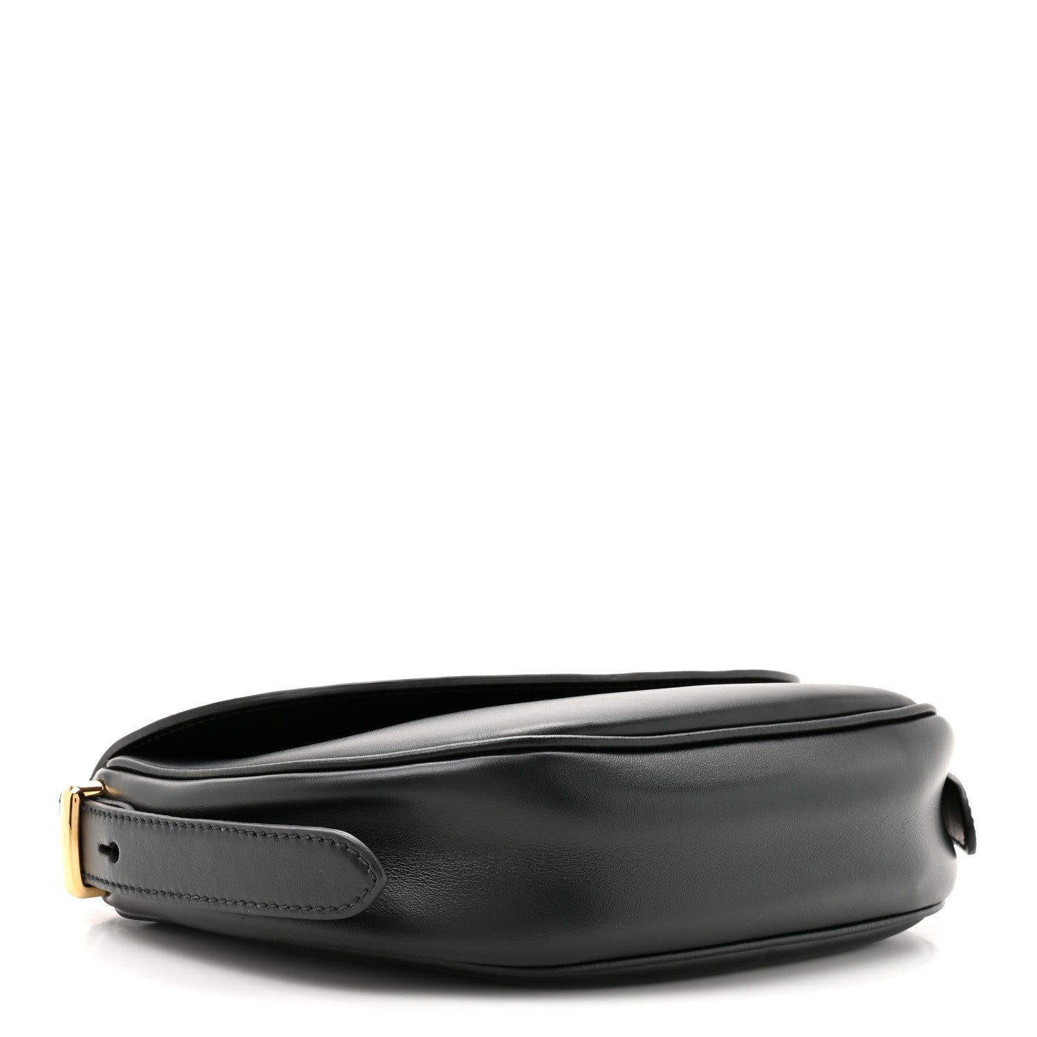 Prada Soft Calfskin Triangle Arque Flap Shoulder Bag Black 4 of 10