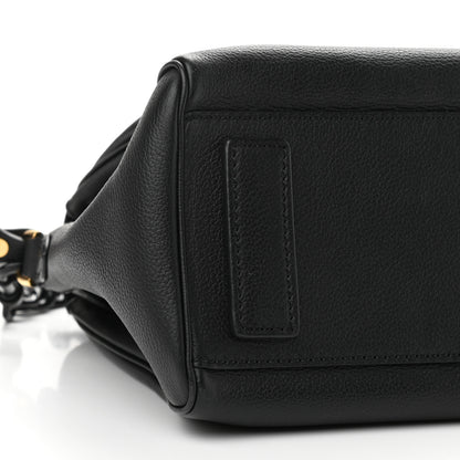 Versace Calfskin Medium La Medusa Top Handle Handbag Black Lilac 9 of 11