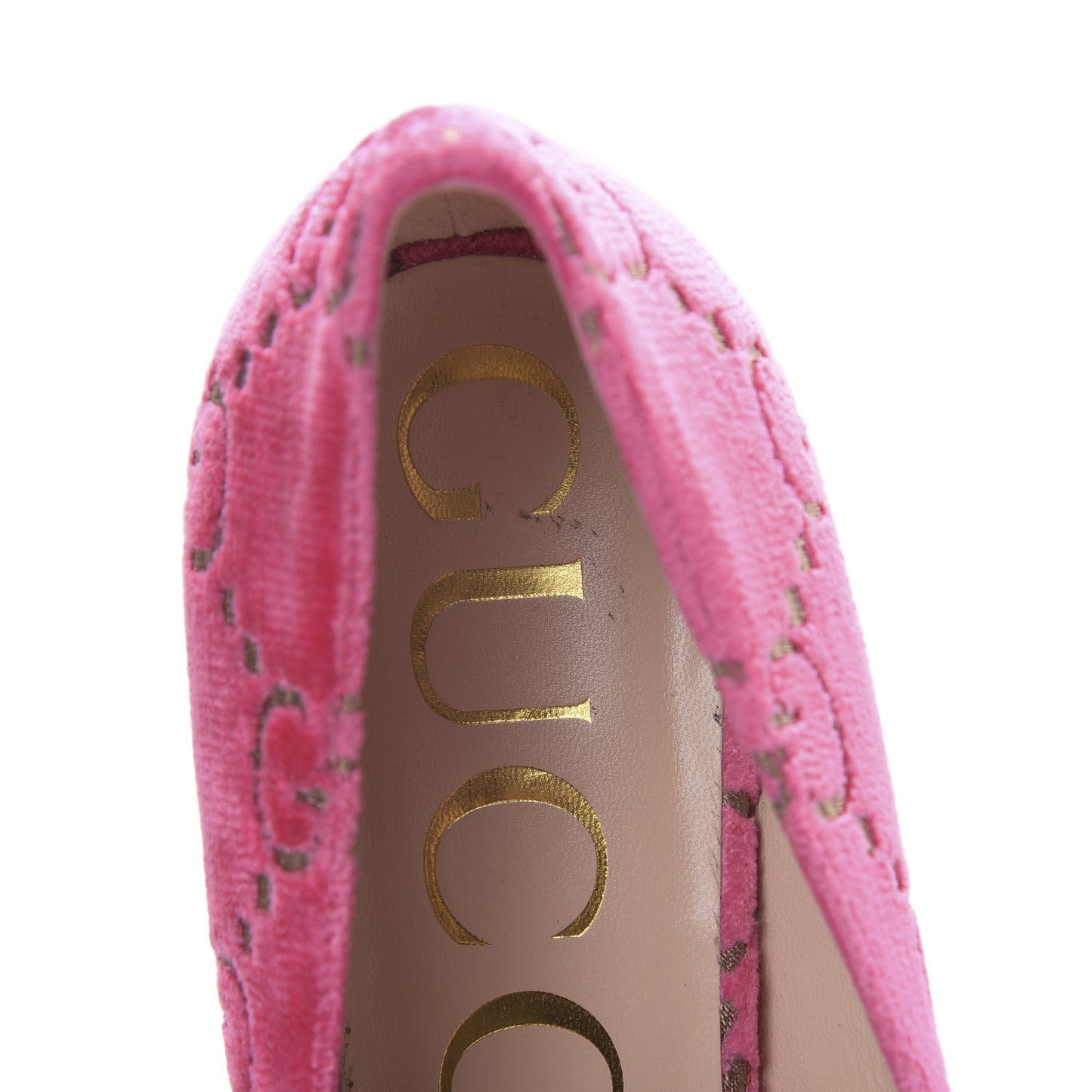 Velvet GG Monogram Sylvie Web Chain Mid Heel Loafers 40 Bright Pink