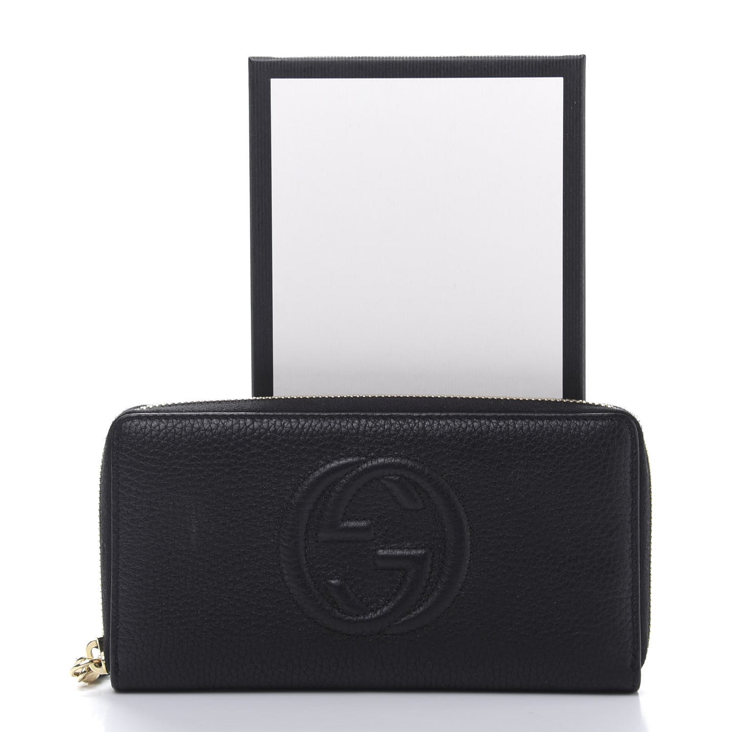 Pebbled Calfskin Soho Zip Around Wallet Black