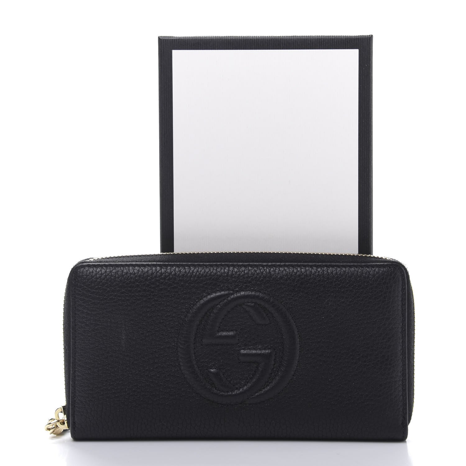 Gucci Pebbled Calfskin Soho Zip Around Wallet Black 9 of 9