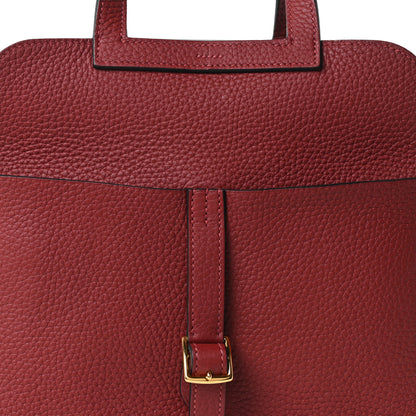 Hermes Taurillon Clemence Halzan 25 Rouge H 8 of 10