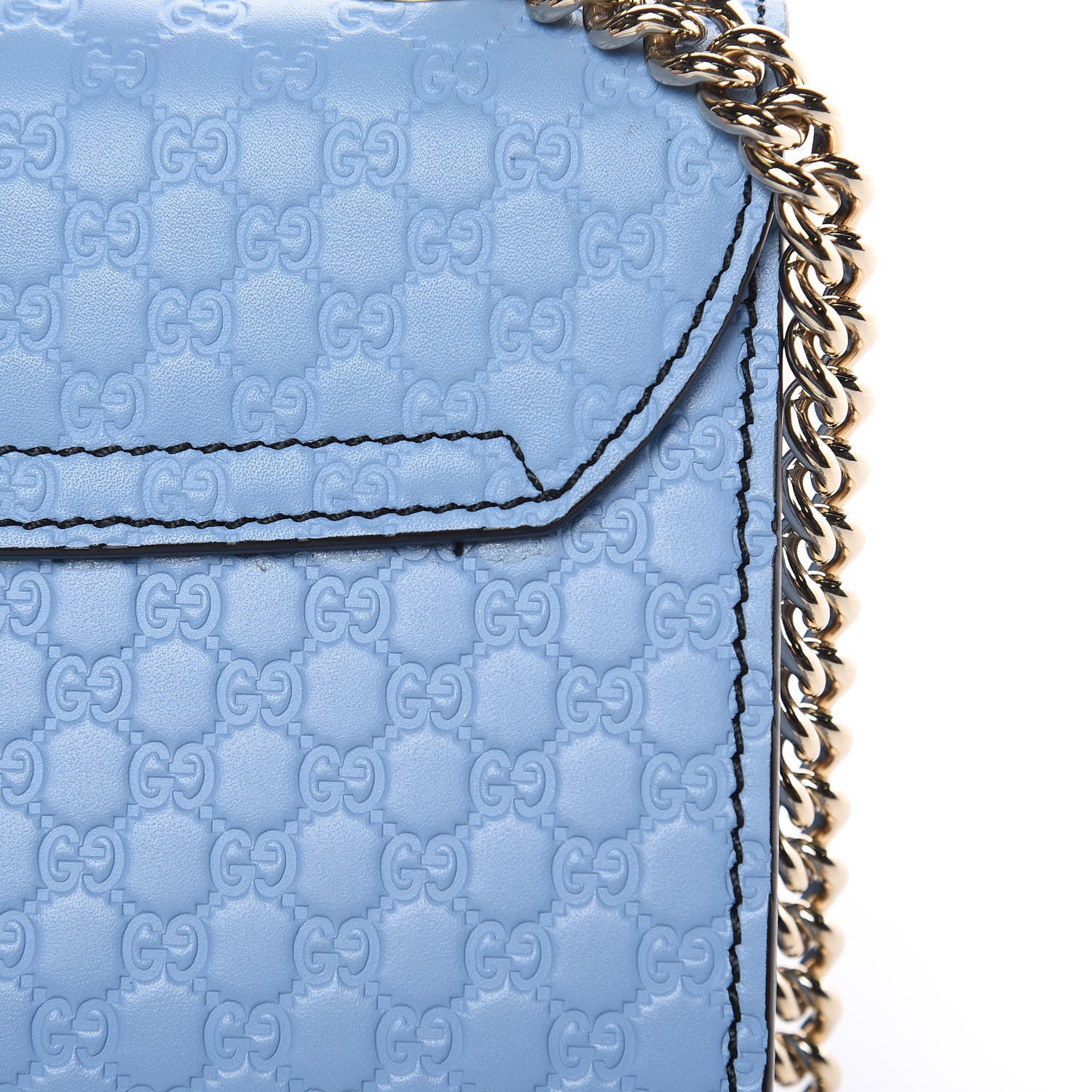 Gucci Soft Microguccissima Mini Emily Chain Shoulder Bag Mineral Blue 13 of 13