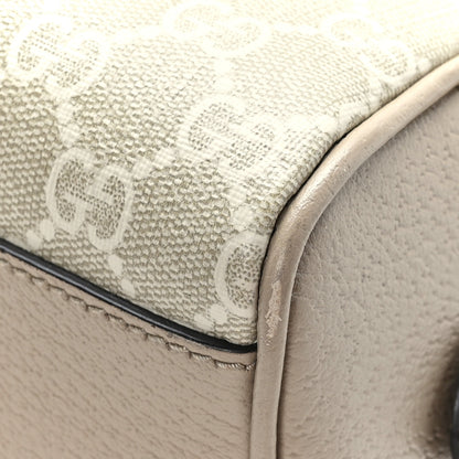 Gucci GG Supreme Monogram Textured Dollar Calfskin Web Mini Ophidia Top Handle Bowler Bag Beige Mystic White Oatmeal 10 of 10