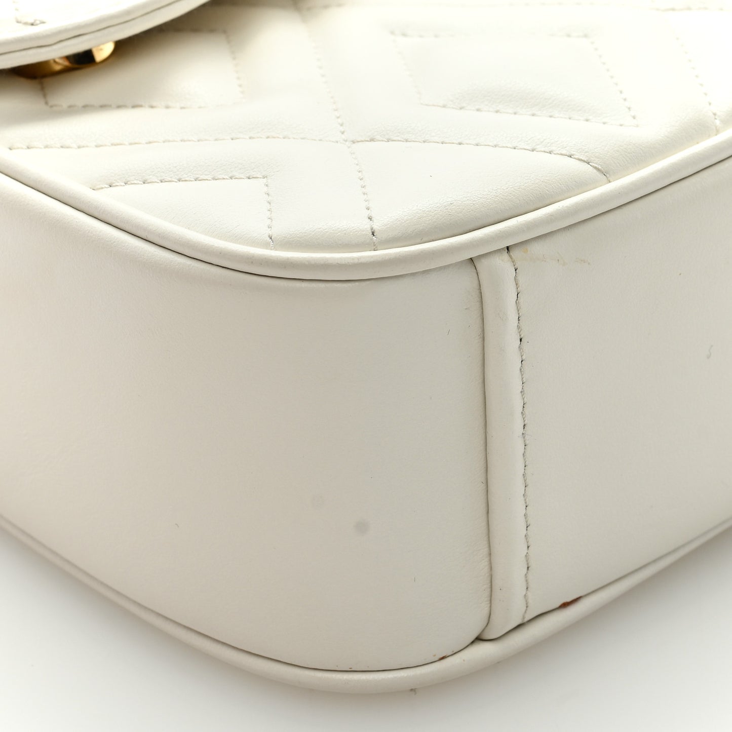 Soft Calf Quilted Flap Bag White