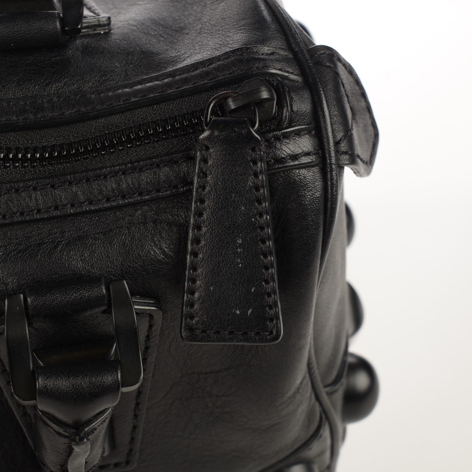 Burberry Calfskin Mega Stud Chester Bowling Bag Black 10 of 10