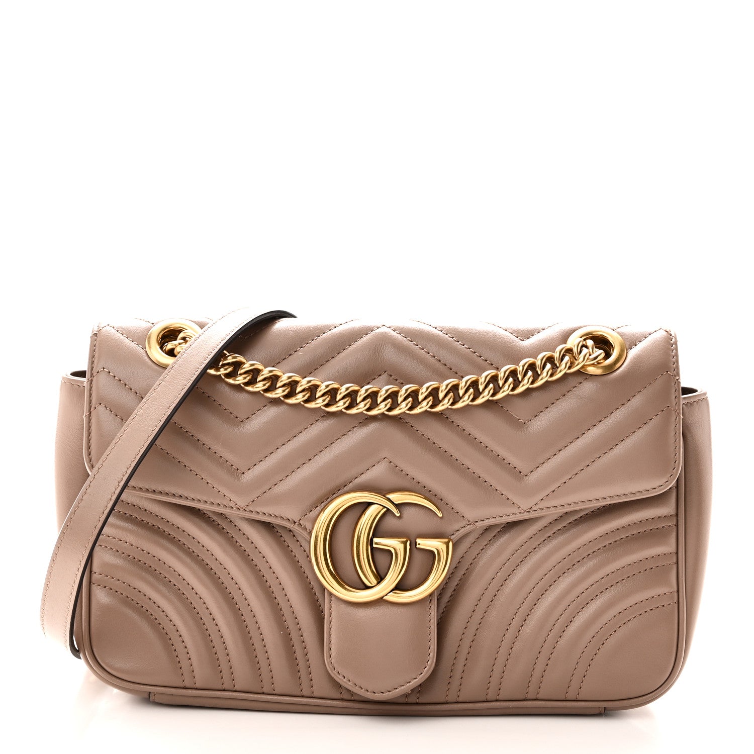 Gucci Calfskin Matelasse Small GG Marmont Shoulder Bag Porcelain Rose 1 of 10