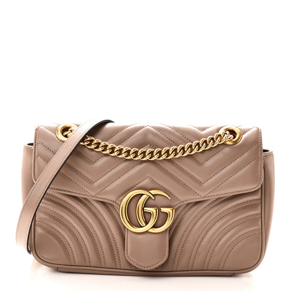 Gucci Calfskin Matelasse Small GG Marmont Shoulder Bag Porcelain Rose 1 of 10