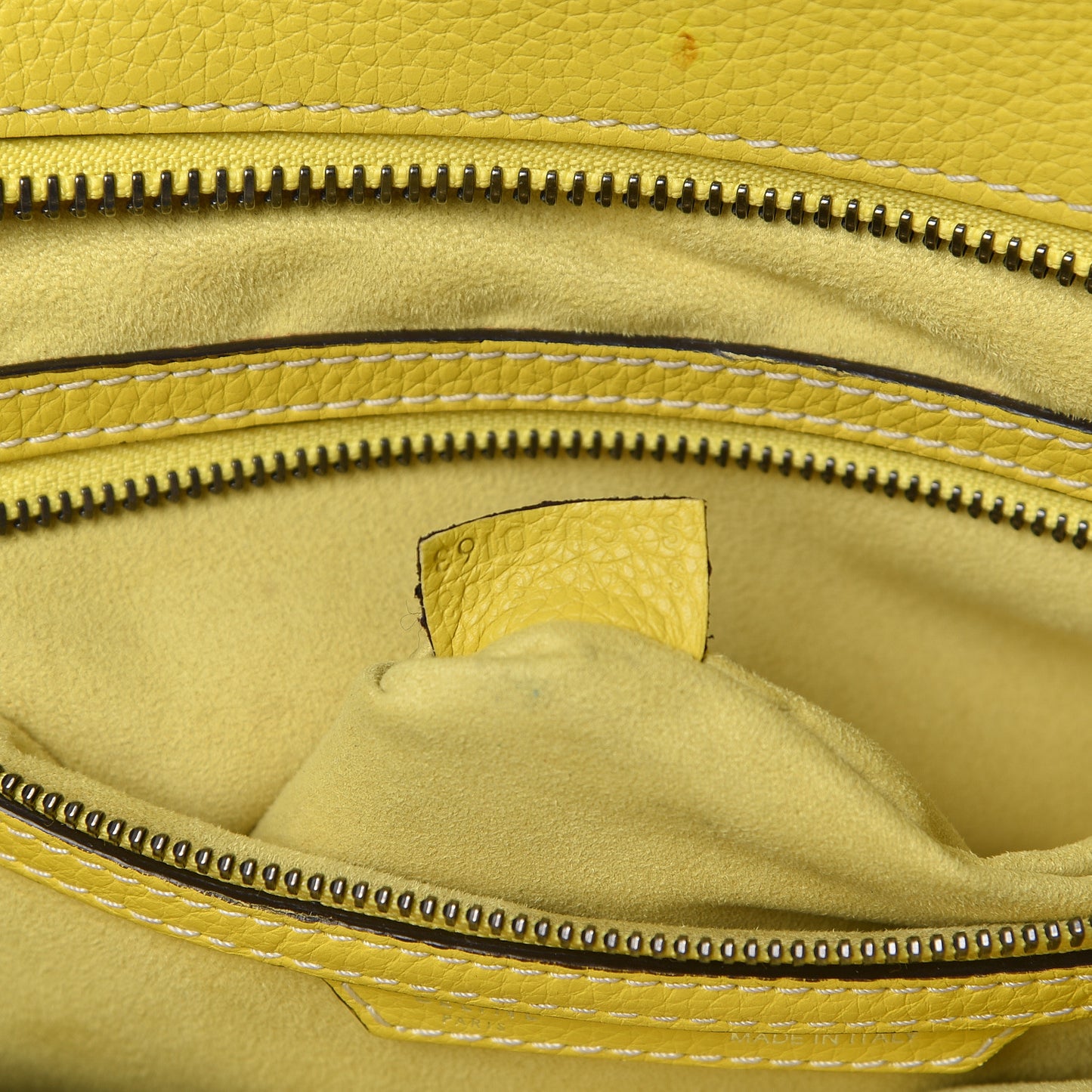 Drummed Calfskin Mini Luggage Citron