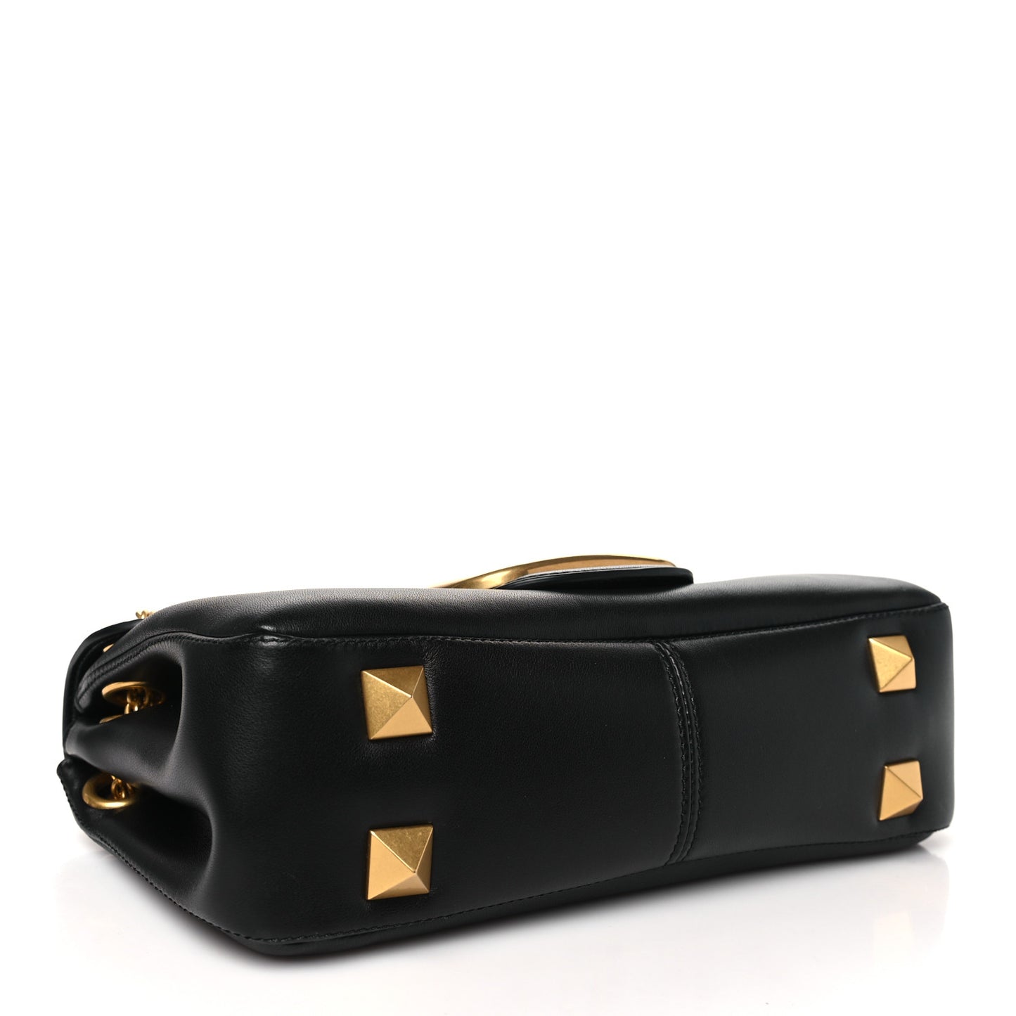 Nappa Stud Sign Shoulder Bag Black