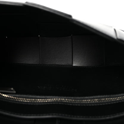 Bottega Veneta Calfskin Maxi Intreccio Cassette With Strap Bag Black 6 of 9