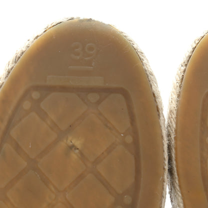 Chanel Lambskin CC Espadrilles 39 Beige Black 10 of 15
