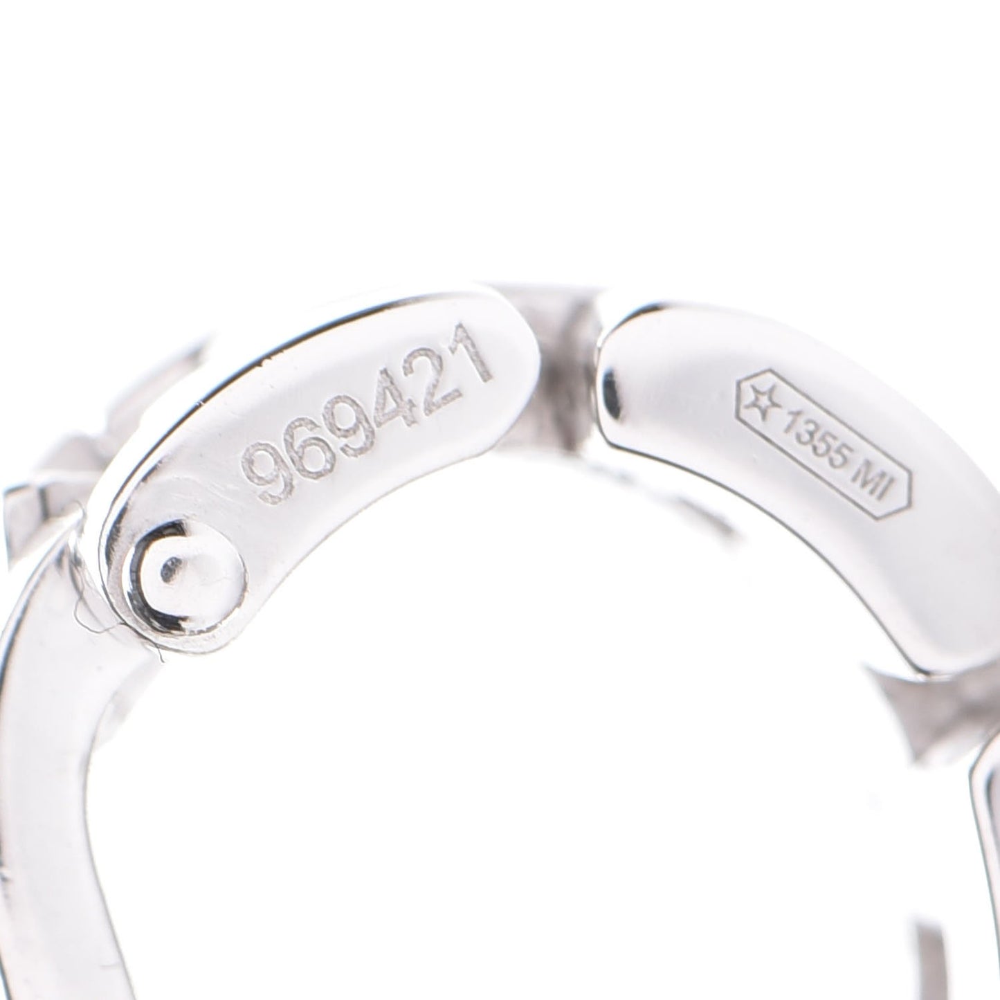 18K White Gold Panthere Maillon Earrings