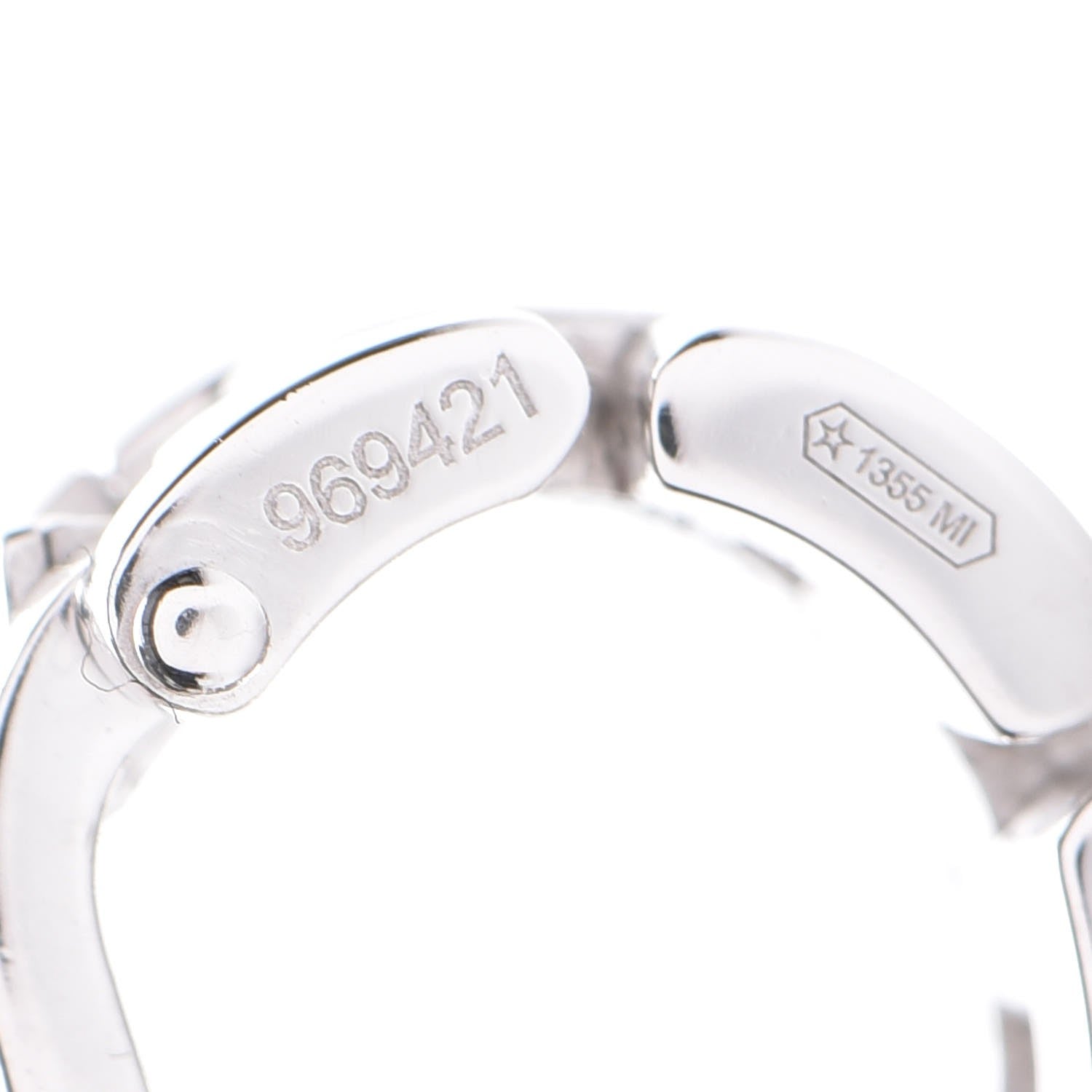 Cartier 18K White Gold Panthere Maillon Earrings 4 of 6