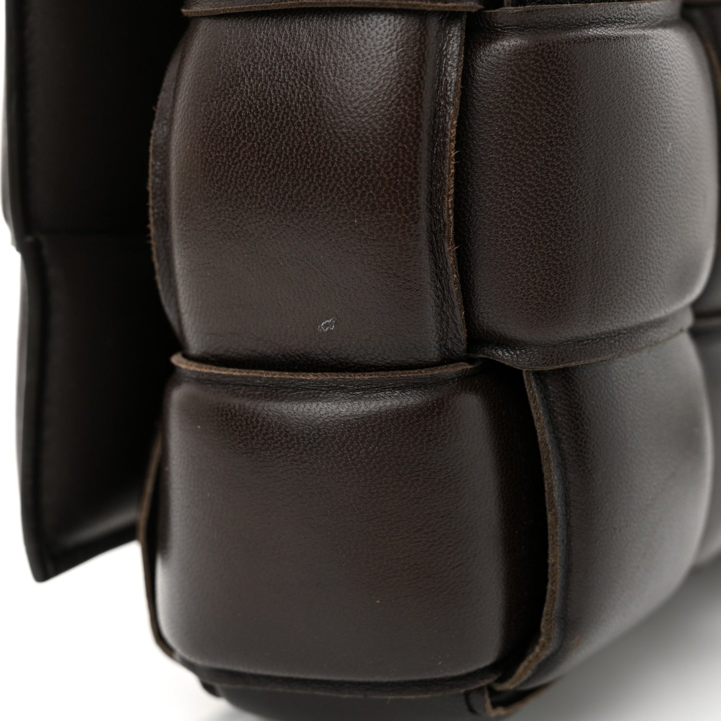 Nappa Maxi Intreccio Padded Cassette Crossbody Bag Fondente