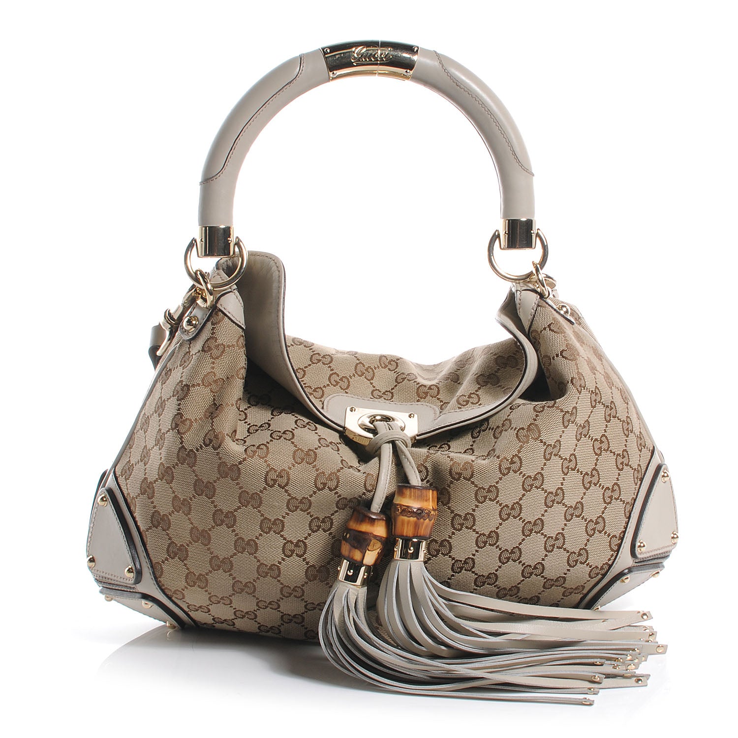 Gucci Monogram Medium Indy Hobo Ivory 1 of 7