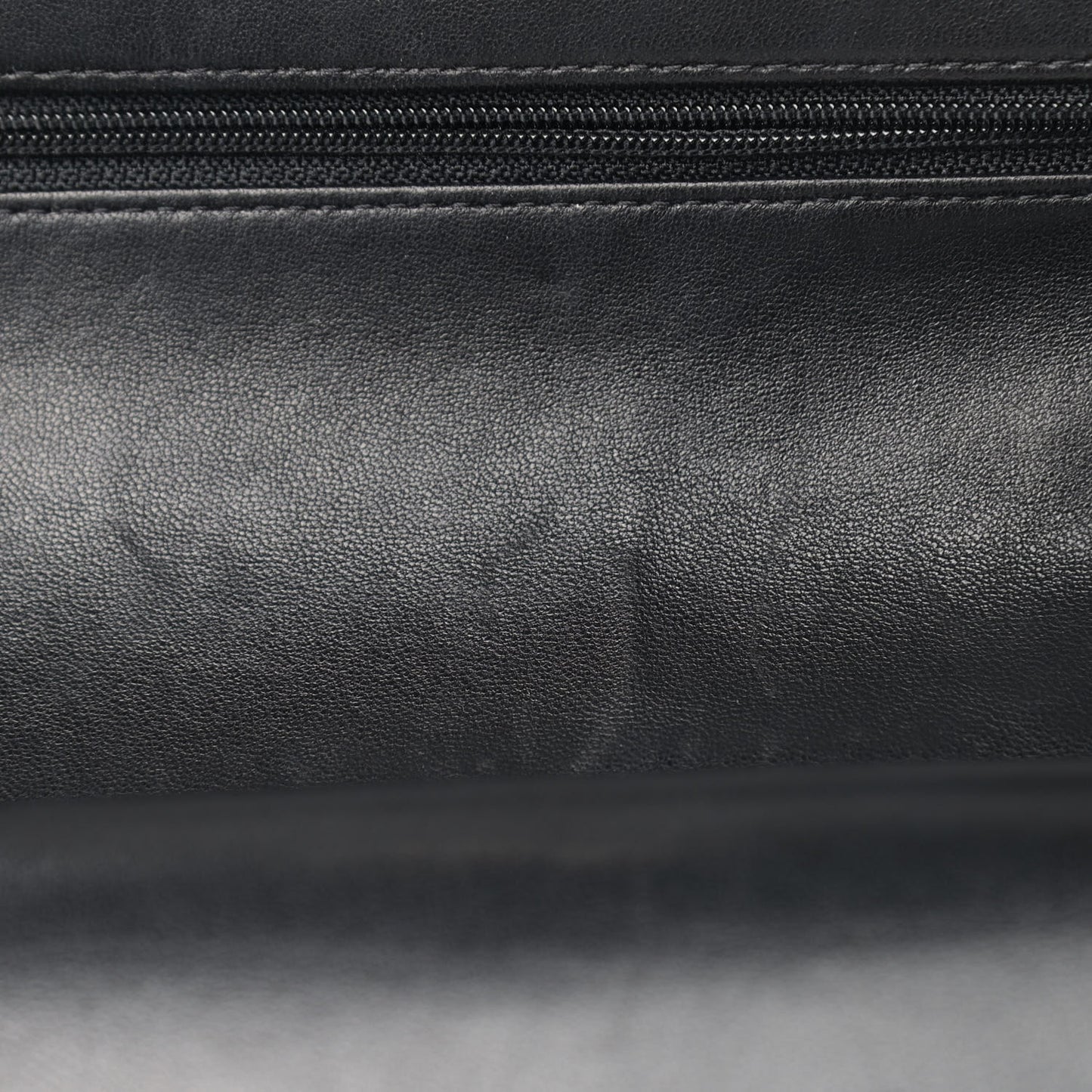 Patent Quilted Medium Double Flap Black