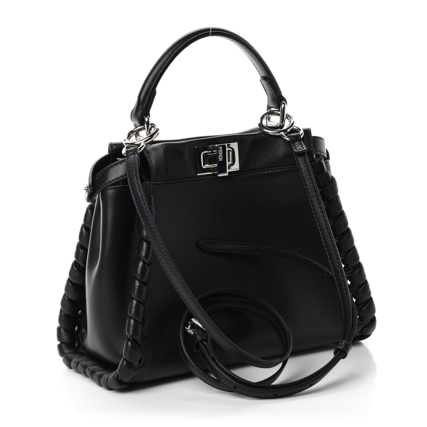 Nappa Lace Up Mini Peekaboo Iconic Satchel Black