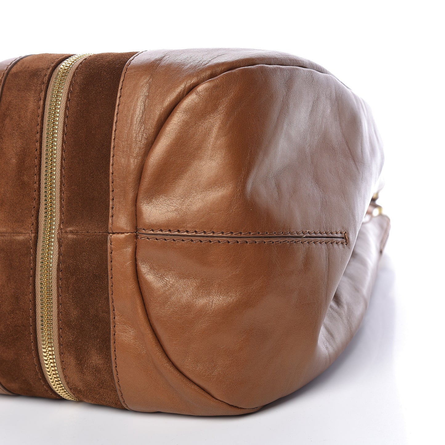 Calfskin Suede Mandah Shoulder Bag Brown