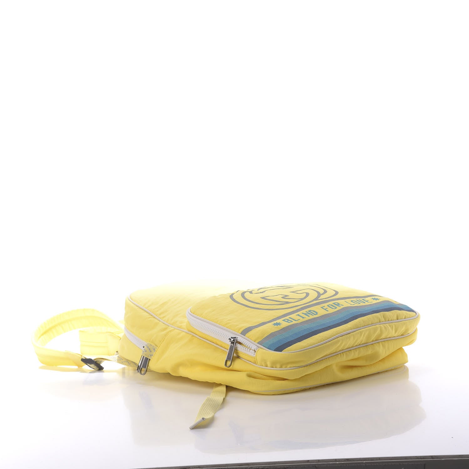 Gucci Nylon Twill Blind For Love Interlocking G Backpack Pastel Yellow Multicolor 3 of 9