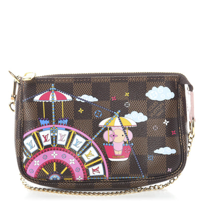 Louis Vuitton Damier Ebene 2020 Christmas Animation Big Wheel Mini Pochette Accessories Rose Ballerine 1 of 6