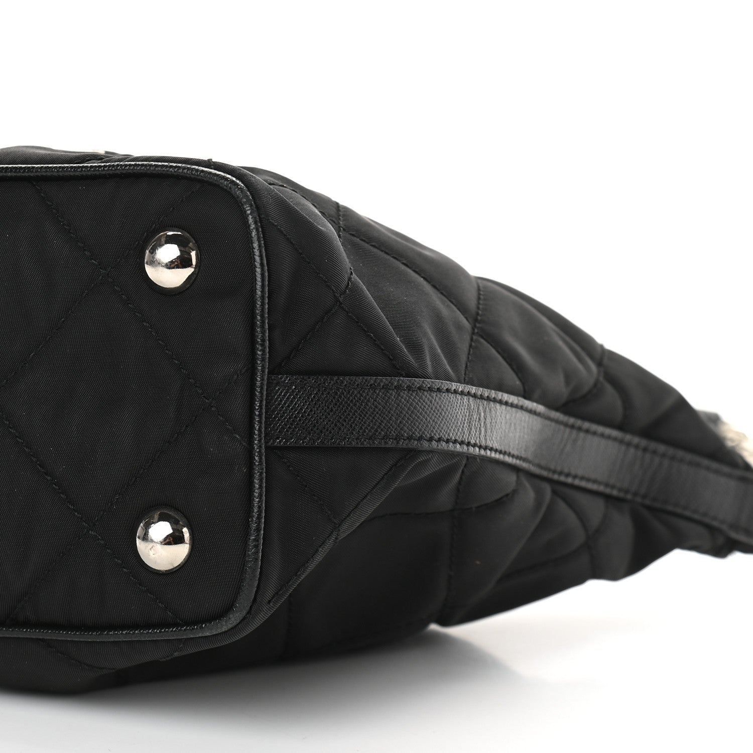 Prada Tessuto Nylon Quilted Saffiano Shoulder Bag Black 8 of 10