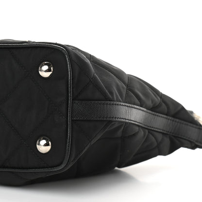 Prada Tessuto Nylon Quilted Saffiano Shoulder Bag Black 8 of 10