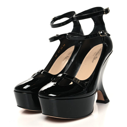 Christian Dior Patent Calfskin Aime Ankle Sandals 38 Black 3 of 9