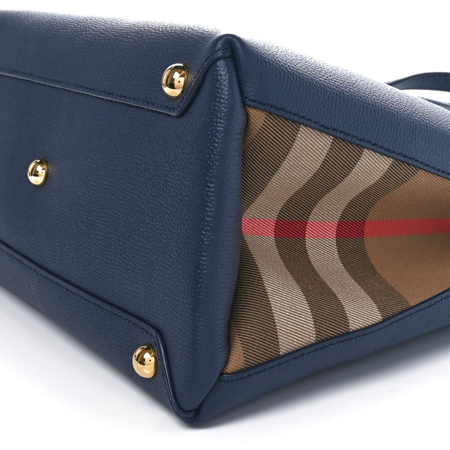 Derby Calfskin Vintage Check Medium Banner Tote Regency Blue
