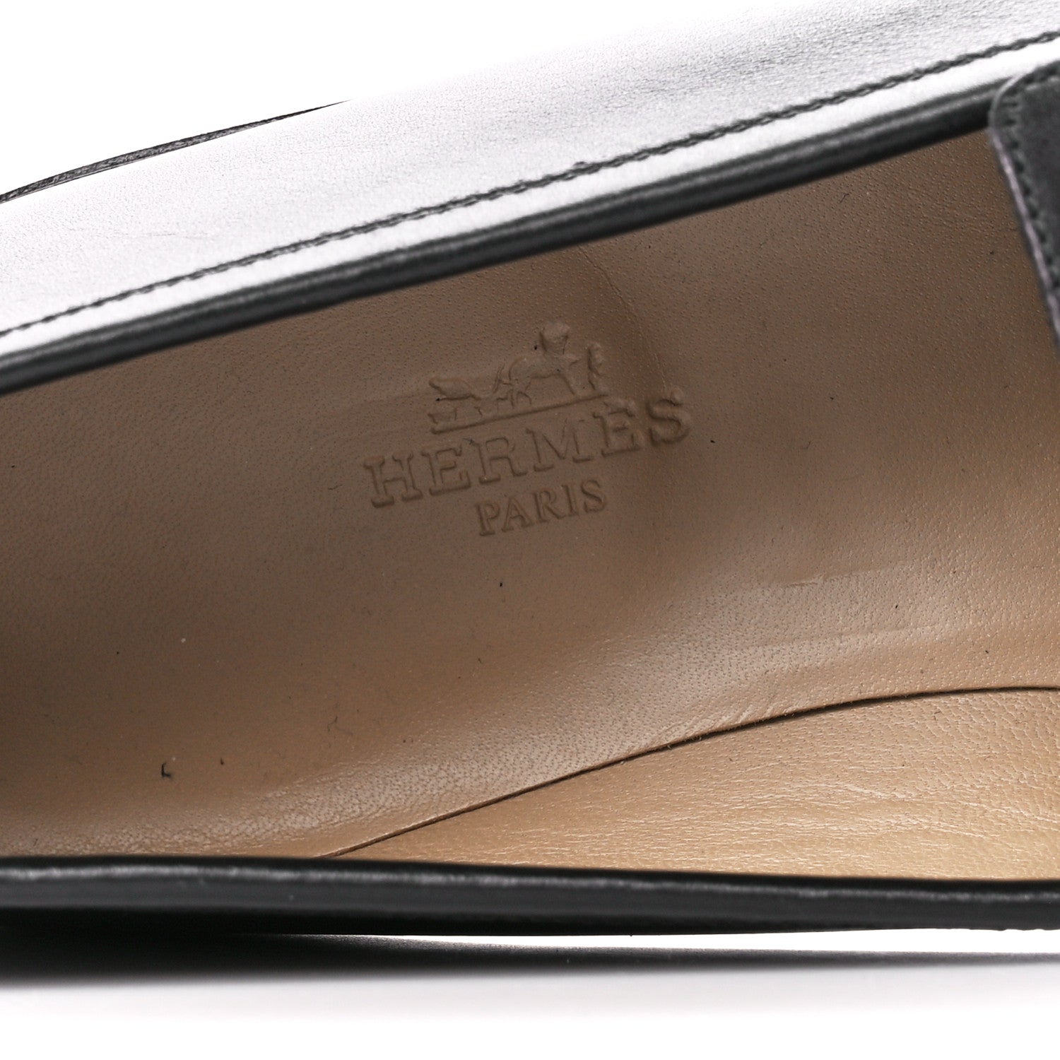 Hermes Calfskin Shiny Alligator Mens Monterey Loafers 42 Black 7 of 8