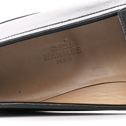 Hermes Calfskin Shiny Alligator Mens Monterey Loafers 42 Black 7 of 8