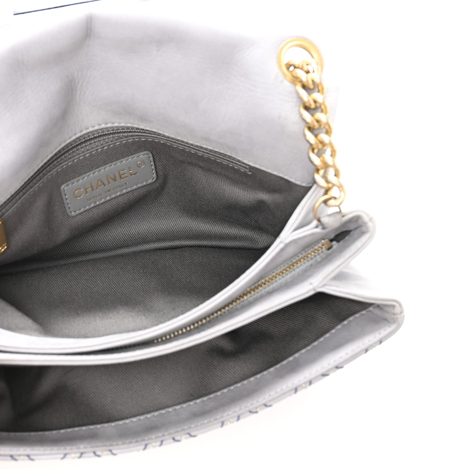 Chanel Iridescent Calfskin Triple Stitched Flap Grey 5 of 14
