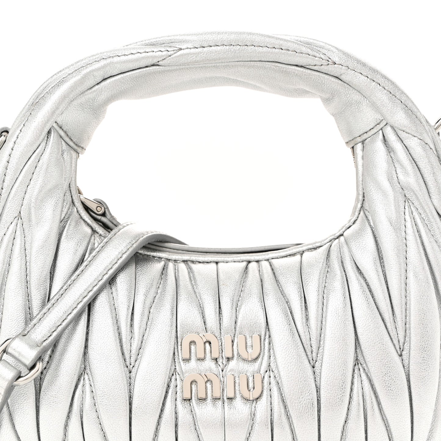 Metallic Nappa Matelasse Mini Wander Hobo Cromo