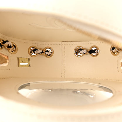 Chanel Lambskin Coco Lifesaver Round Bag Black White 5 of 16