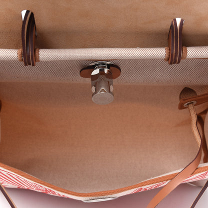 Hermes Vache Hunter Toile Pegase Pop Herbag Zip Retourne 31 PM Capucine Ecru 7 of 13