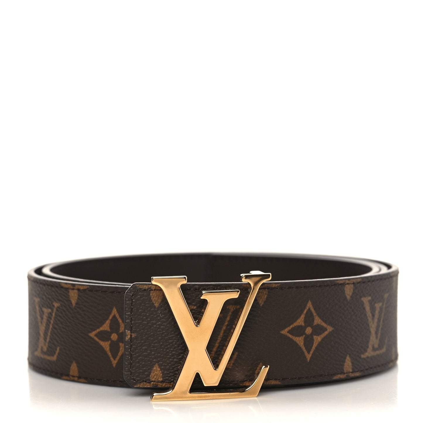 Calfskin Monogram 40mm LV Initiales Reversible Belt 100 40 Brown
