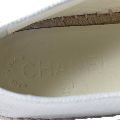 Chanel Linen CC Espadrilles 39 Beige Black 7 of 8