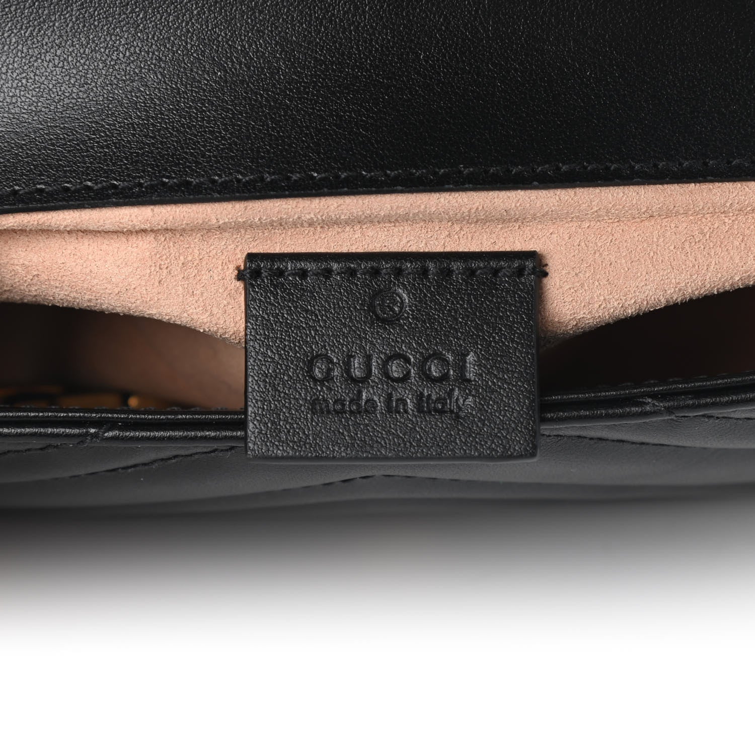 Gucci Calfskin Matelasse Super Mini GG Marmont Shoulder Bag Black 5 of 6