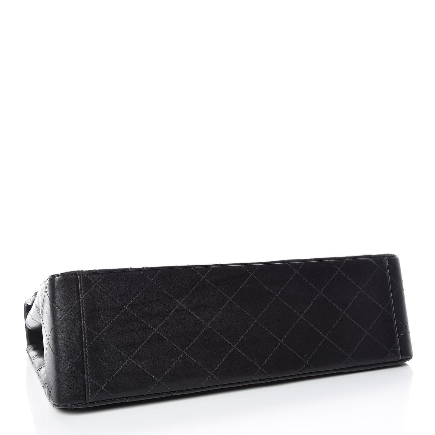 Lambskin Quilted XL Jumbo Single Flap Black