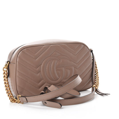 Gucci Calfskin Matelasse Small GG Marmont Chain Shoulder Bag Porcelain Rose 3 of 11