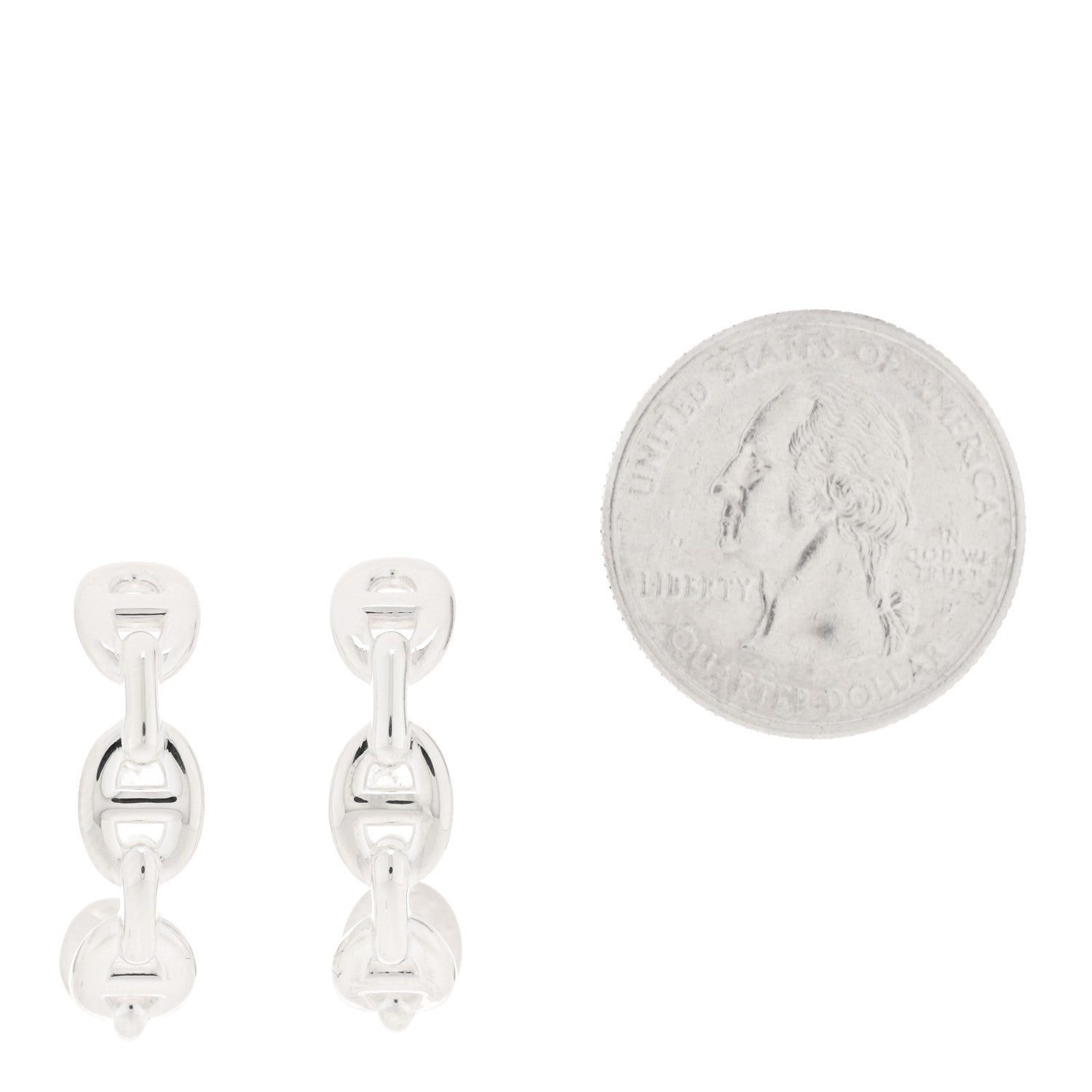 Hermes Sterling Silver Chaine D'Ancre Enchainee Climber Earrings 2 of 4