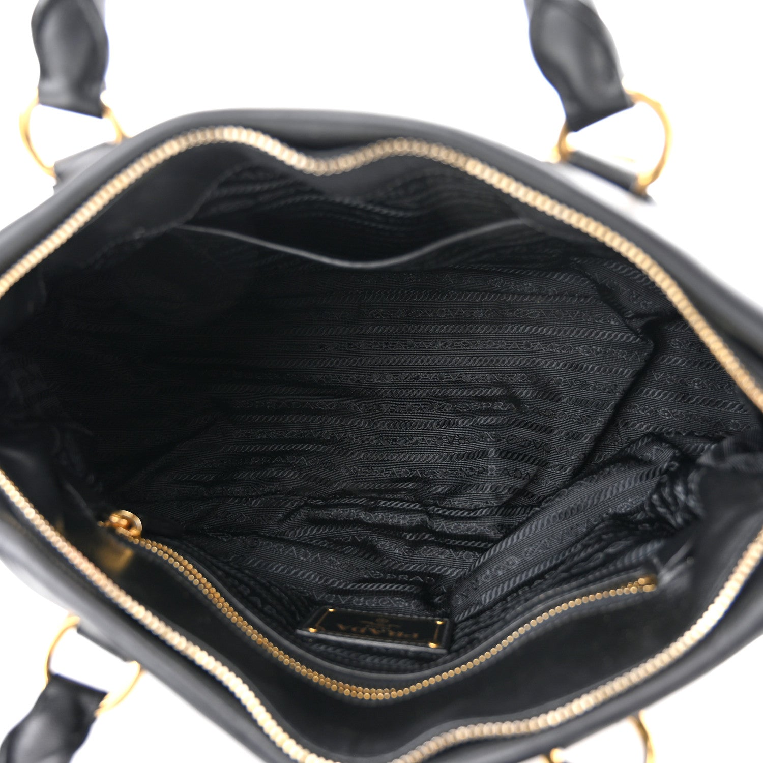 Prada Soft Calf Shopping Satchel Black 5 of 11