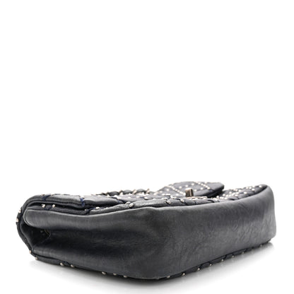 Chanel Washed Lambskin Studded Metal Beauty Flap Navy 4 of 11