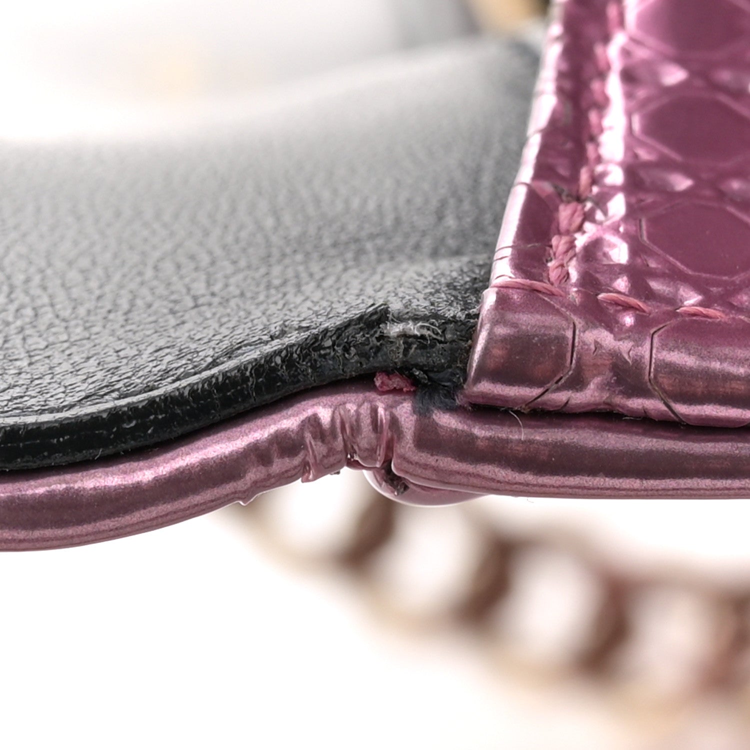 Christian Dior Metallic Patent Micro-Cannage Medium Diorama Flap Bag Pink 12 of 13